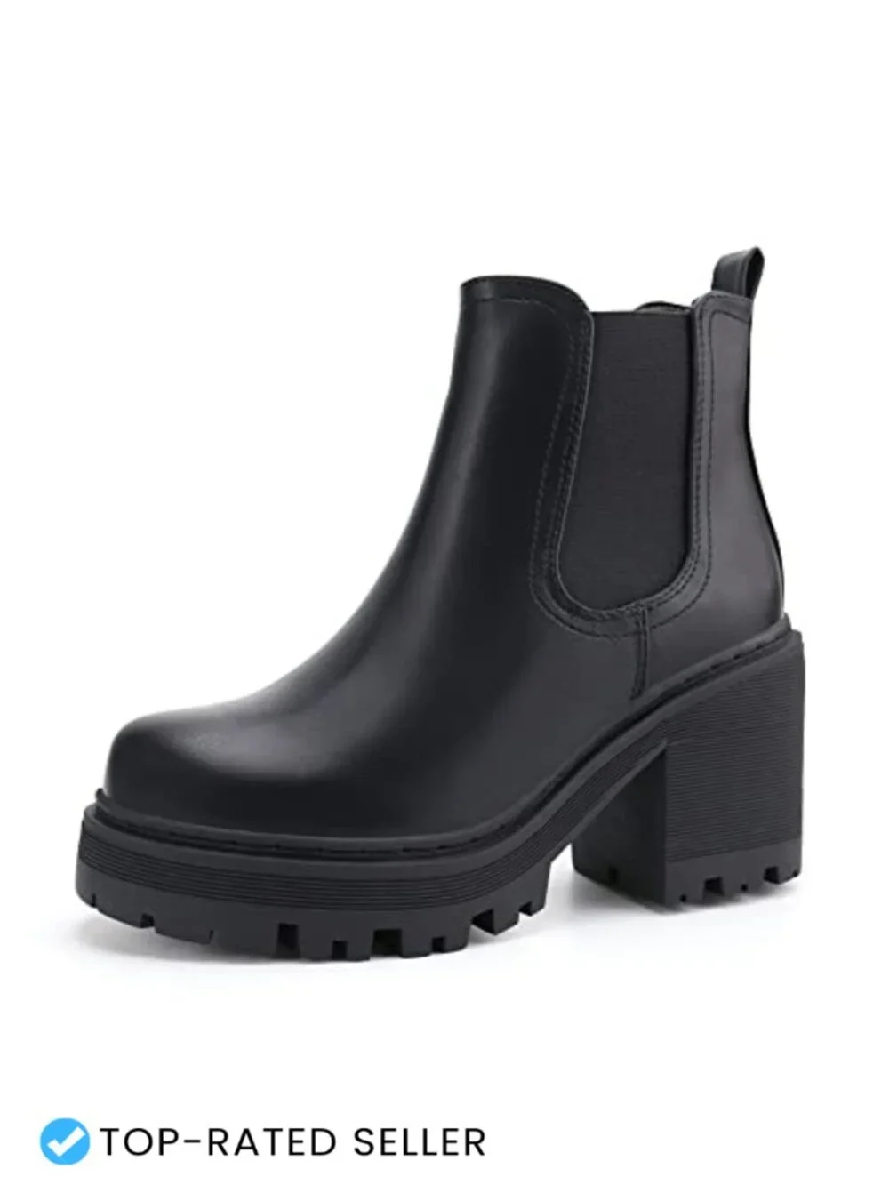 Women's Chelsea Ankle Boots Platform Heels Pull-On Rubber Sole
